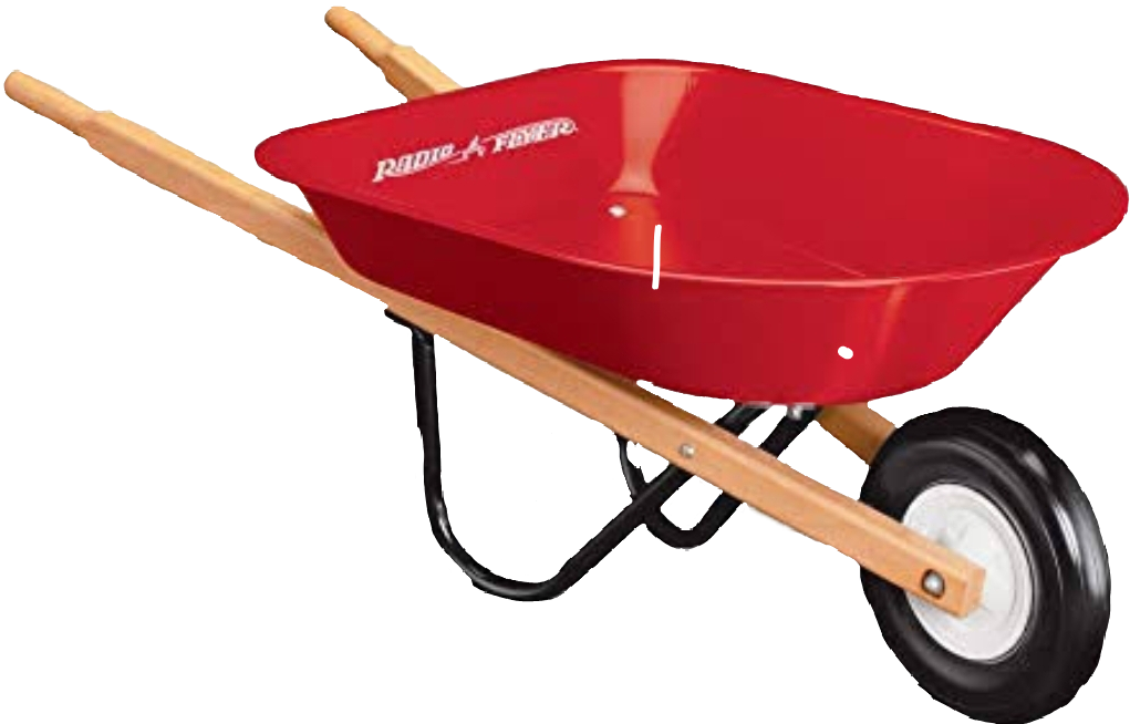 Red Wheelbarrow Isolated Background.png PNG image