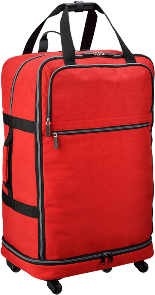 Red Wheeled Travel Bag PNG image