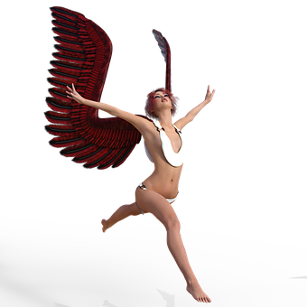 Red Winged Angel Ascension PNG image