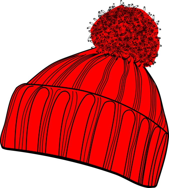 Red Winter Beanie Illustration PNG image