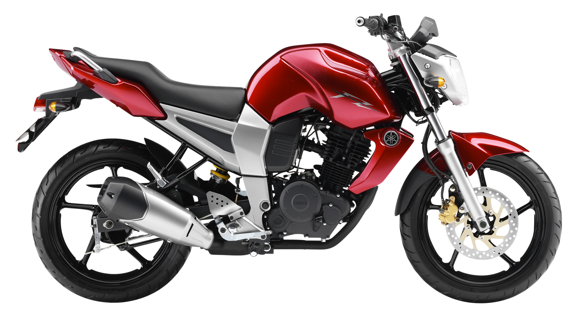 Red Yamaha Motorcycle Profile View PNG image