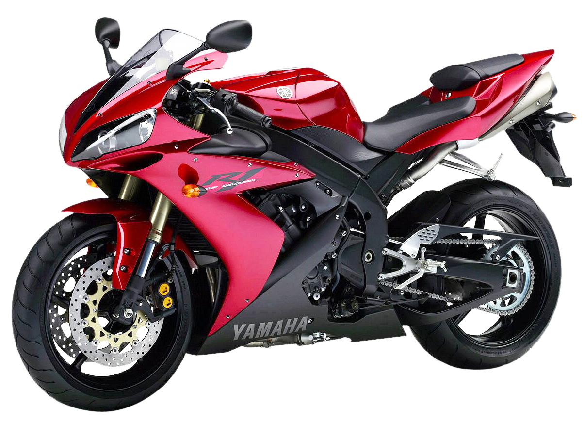 Red Yamaha Sportbike Transparent Background PNG image