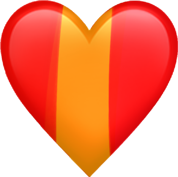 Red Yellow Gradient Heart Transparent Background.png PNG image