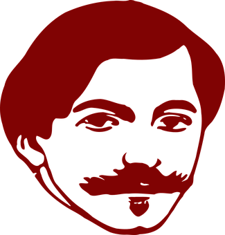 Redand Black Abstract Face PNG image