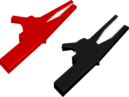 Redand Black Alligator Clips PNG image