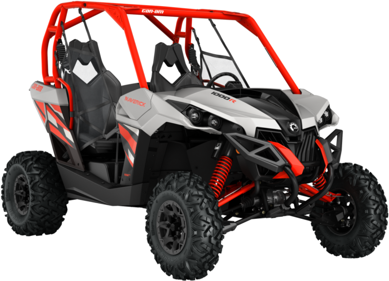 Redand Black Can Am Maverick A T V PNG image