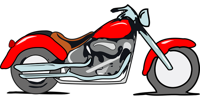 Redand Black Chopper Motorcycle Illustration PNG image