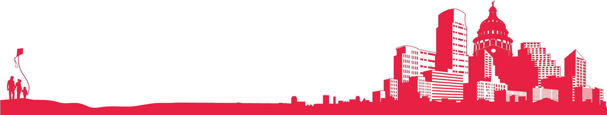 Redand Black City Silhouette PNG image