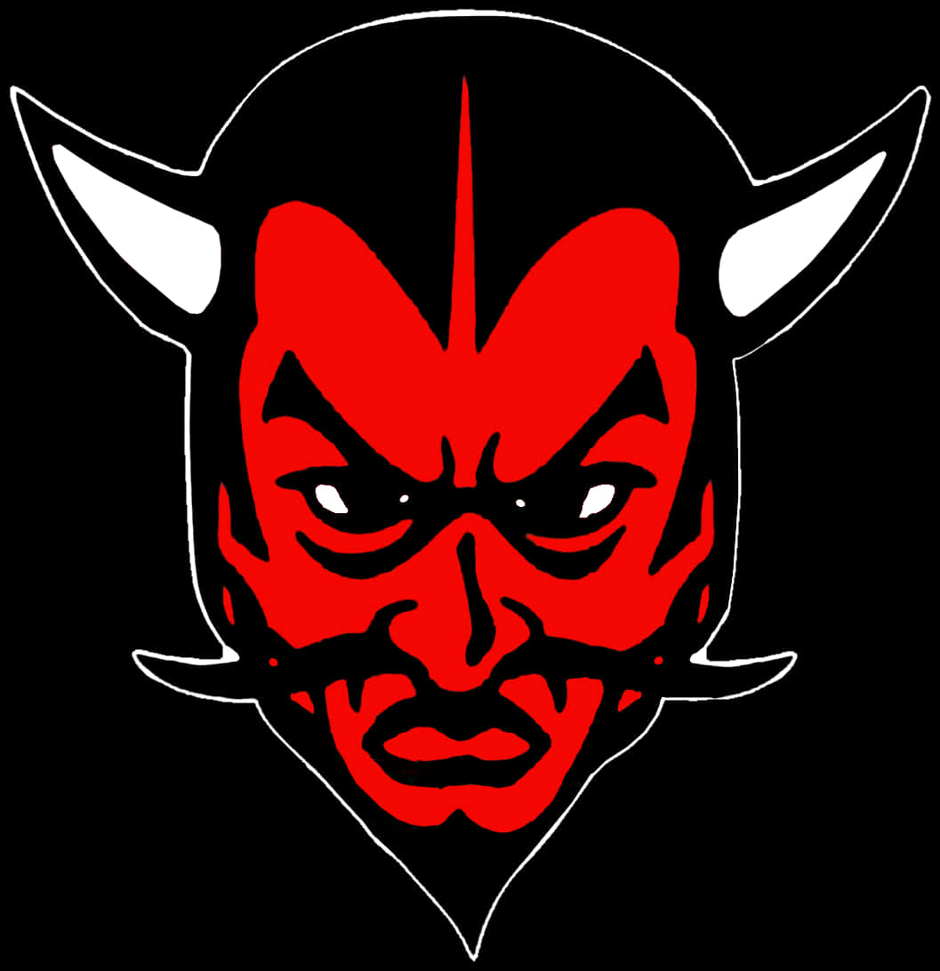 Redand Black Devil Face Graphic PNG image