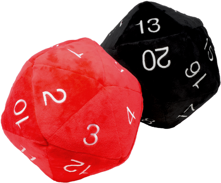 Redand Black Plush Dice PNG image