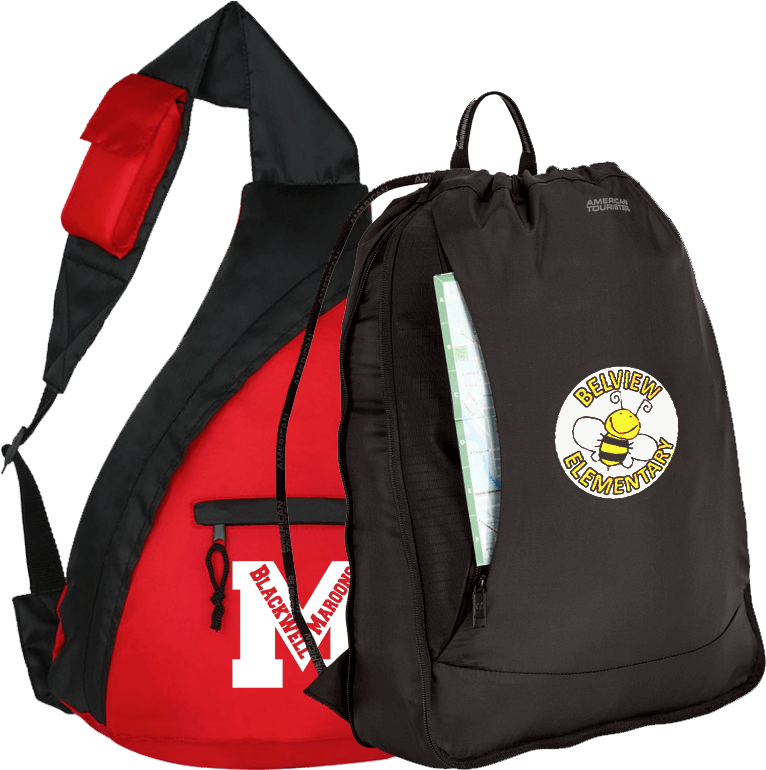 Redand Black School Backpacks PNG image