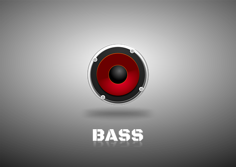 Redand Black Speaker Bass Graphic PNG image