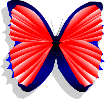 Redand Blue Butterfly Graphic PNG image