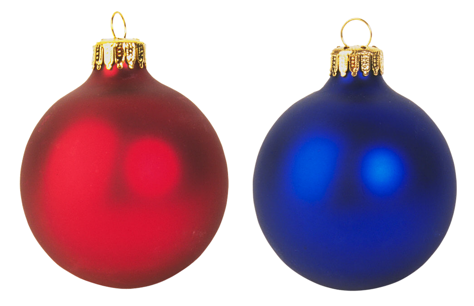 Redand Blue Christmas Ornaments PNG image