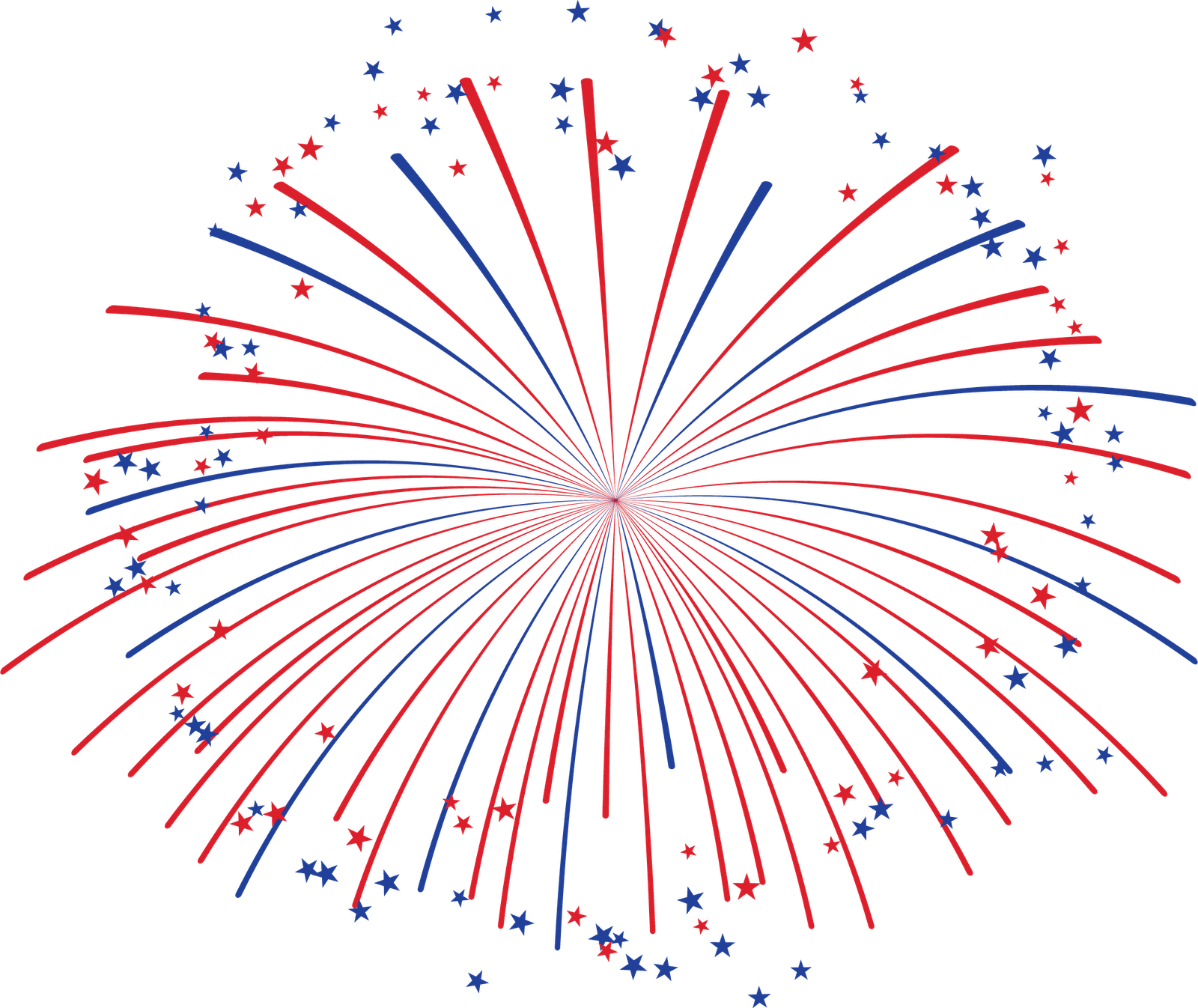 Redand Blue Fireworks Clipart PNG image