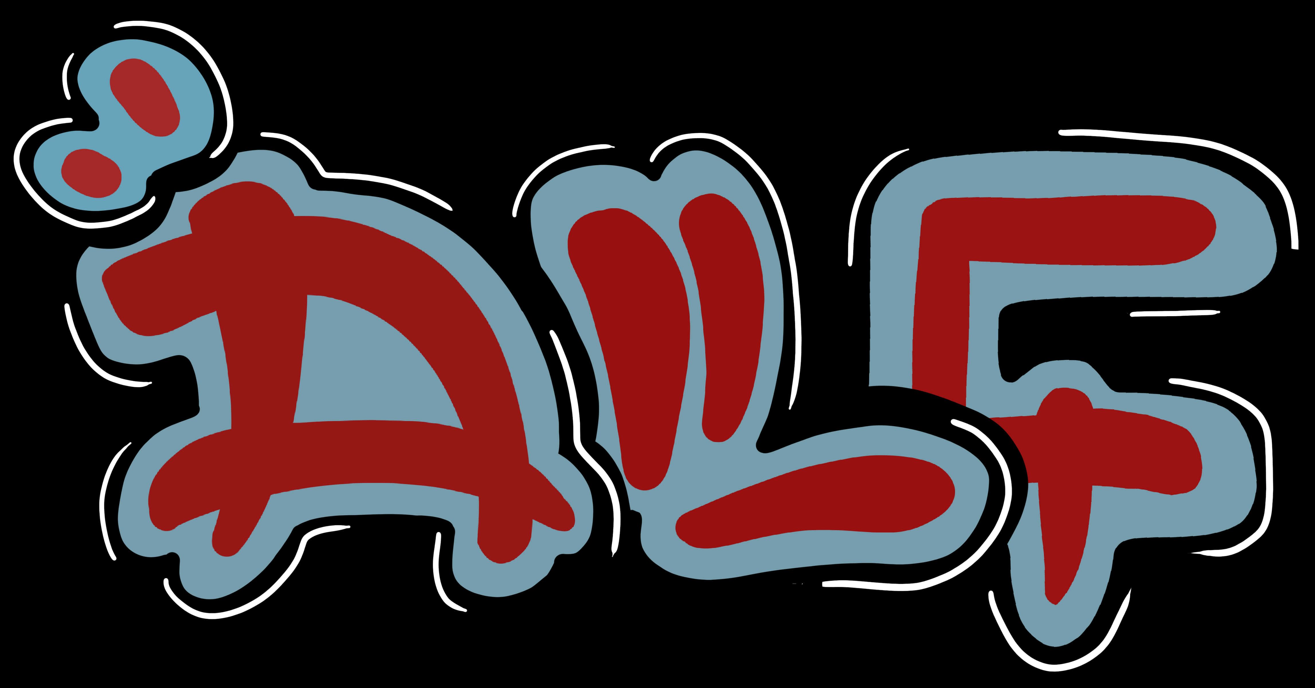 Redand Blue Graffiti Style Word Art PNG image