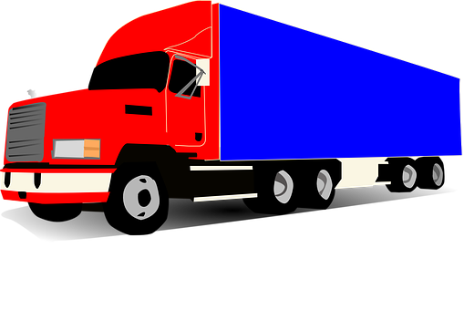 Redand Blue Semi Truck Illustration PNG image