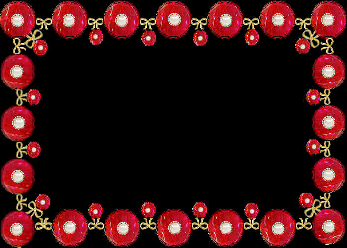 Redand Gold Jeweled Frame PNG image