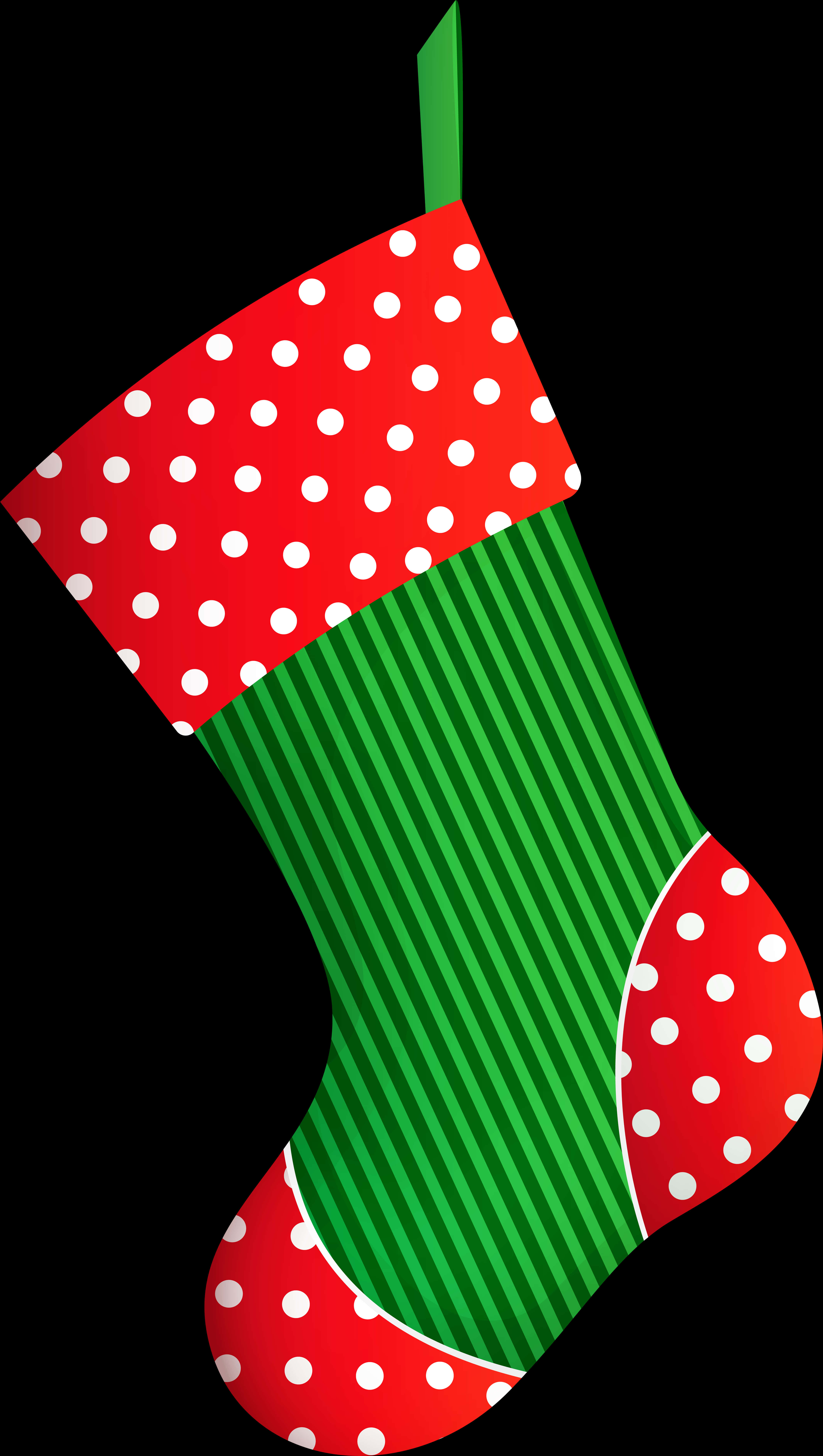 Redand Green Christmas Stocking PNG image