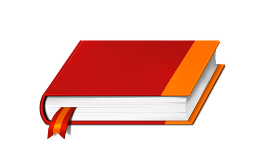 Redand Orange Closed Book Graphic PNG image