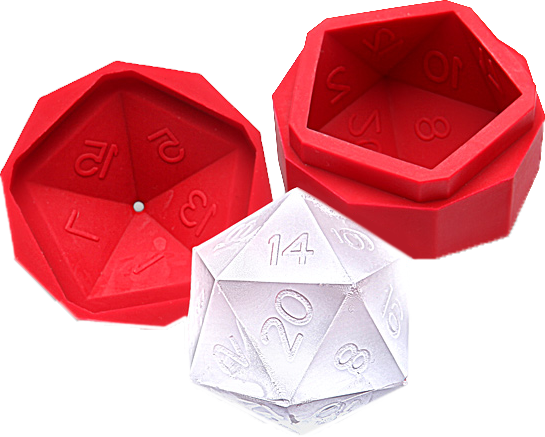 Redand Silver Dice Set PNG image