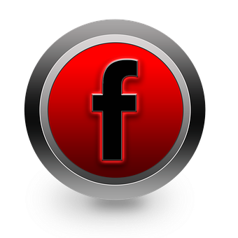 Redand Silver Facebook Icon PNG image