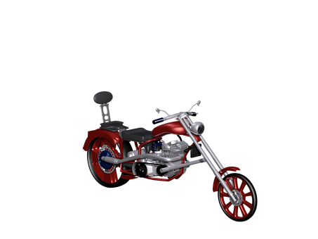 Redand Silver Motorcycle3 D Model PNG image