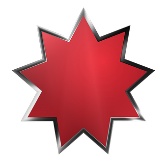 Redand Silver Star Graphic PNG image