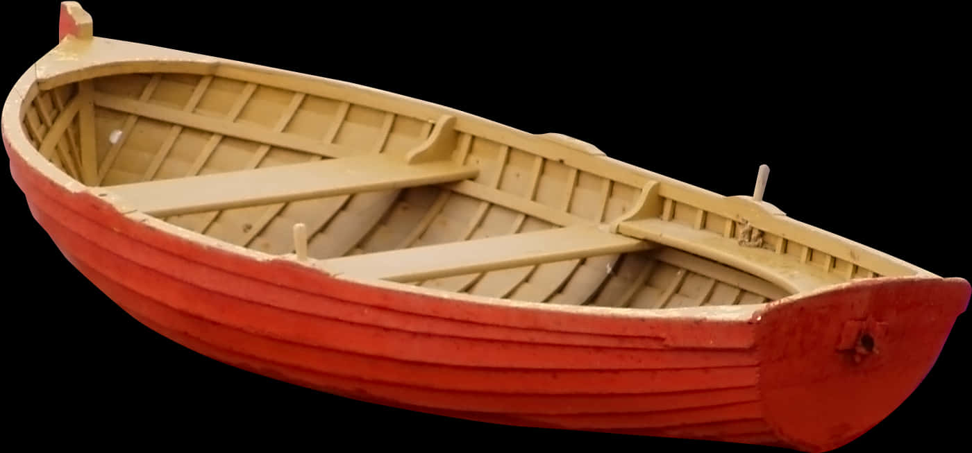 Redand Tan Rowboat Model PNG image