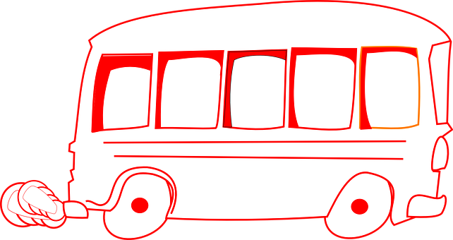 Redand White Bus Cartoon PNG image
