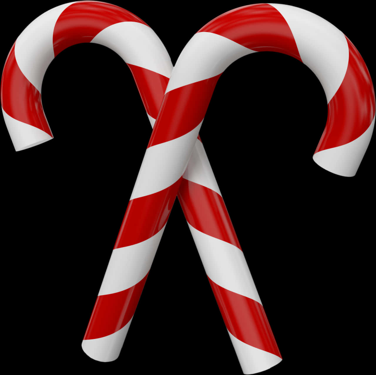 Redand White Candy Canes Crossed PNG image