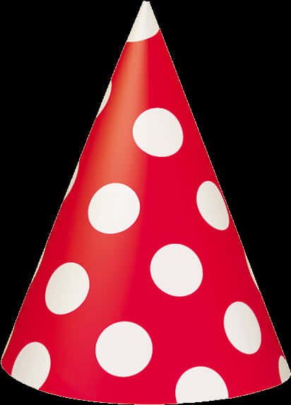 Redand White Polka Dot Birthday Hat PNG image