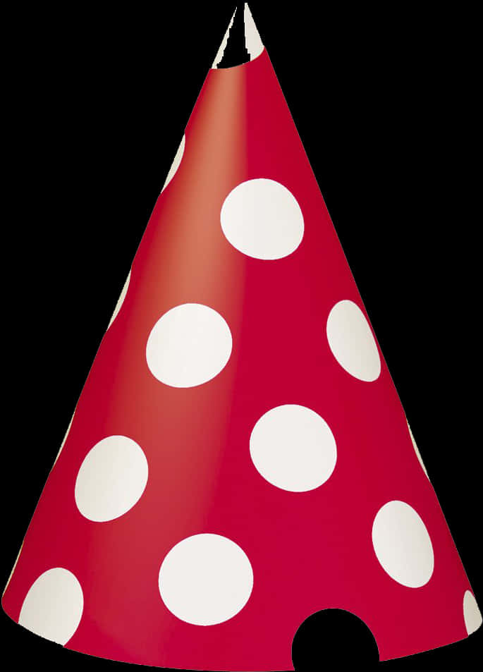 Redand White Polka Dot Birthday Hat PNG image