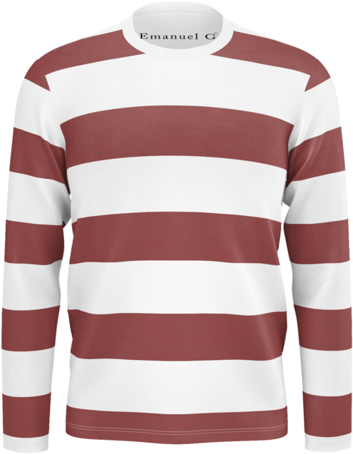 Redand White Striped Sweater PNG image