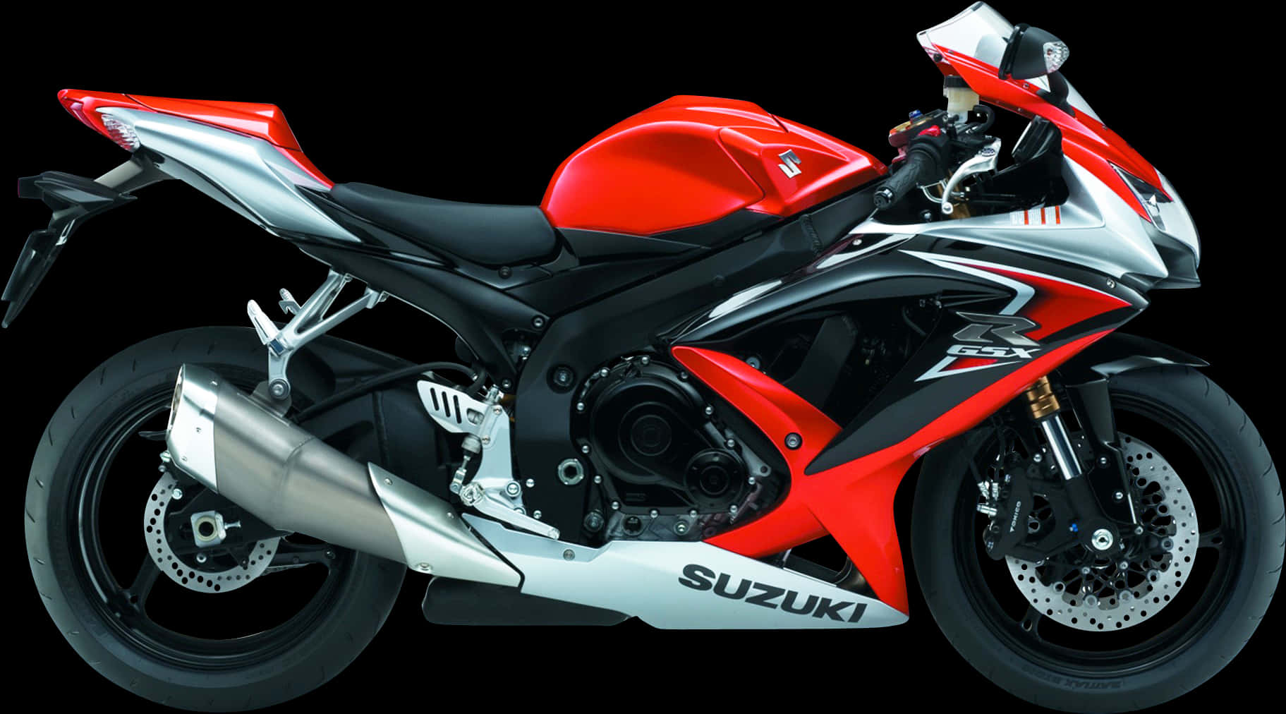 Redand White Suzuki Sportbike PNG image