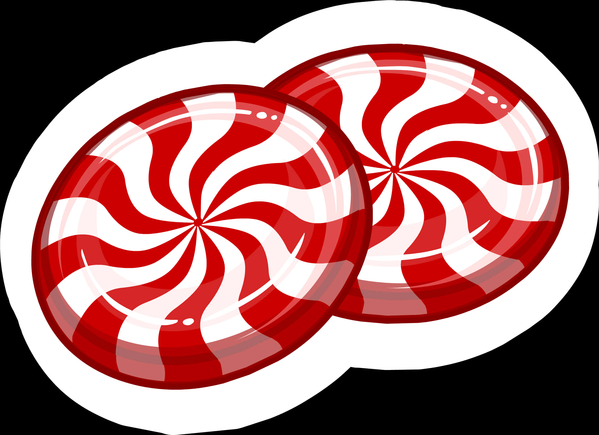 Redand White Swirl Candies Illustration PNG image