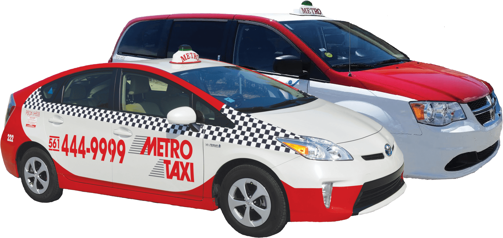 Redand White Taxis Isolated PNG image