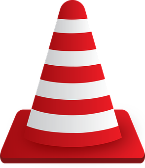 Redand White Traffic Cone Graphic PNG image