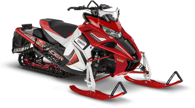 Redand White Yamaha Snowmobile PNG image