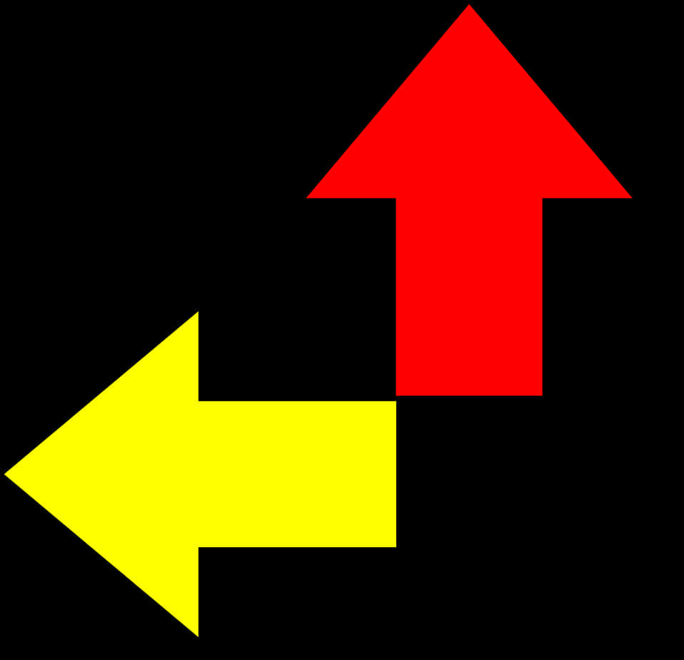 Redand Yellow Arrows Graphic PNG image