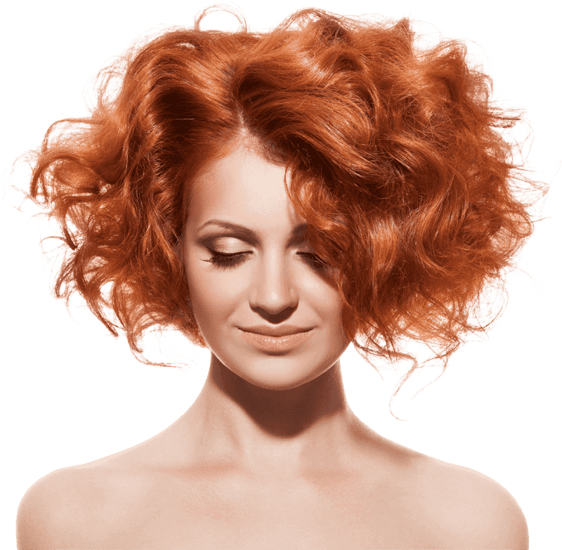 Redhead Beauty Closed Eyes PNG image