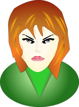 Redhead Cartoon Girl Vector Illustration PNG image