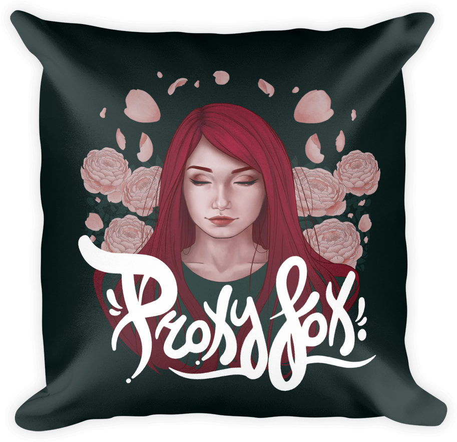 Redhead Dreamsand Roses Cushion Design PNG image