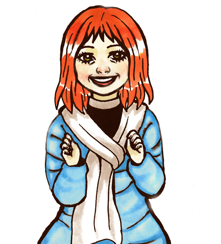 Redhead Girlin Winter Apparel PNG image