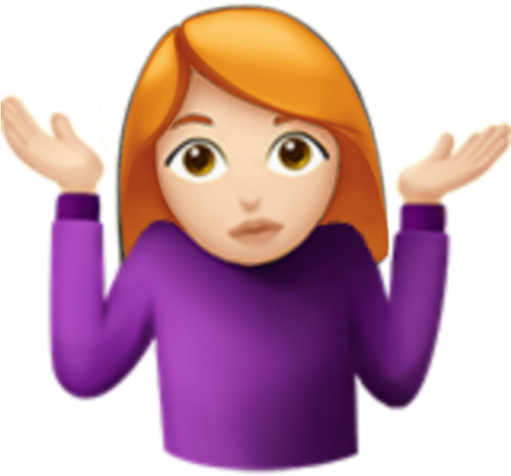Redhead Shrugging Emoji Illustration PNG image
