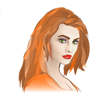 Redheaded Animated Portrait PNG image