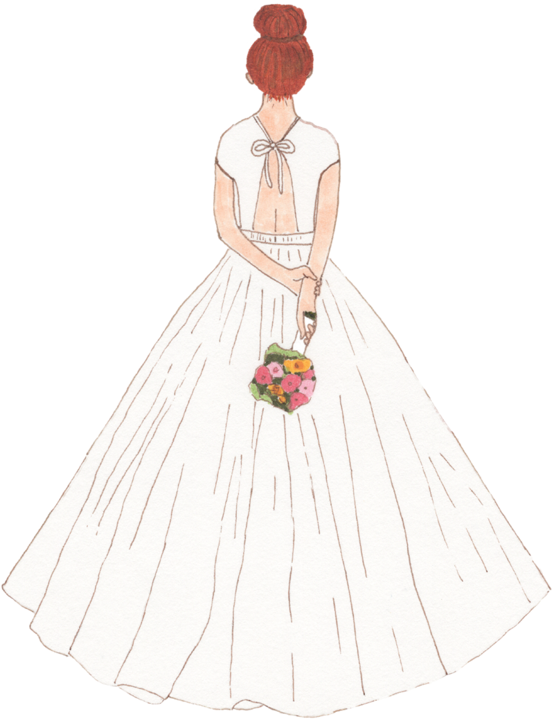 Redheadin White Dresswith Flowers PNG image