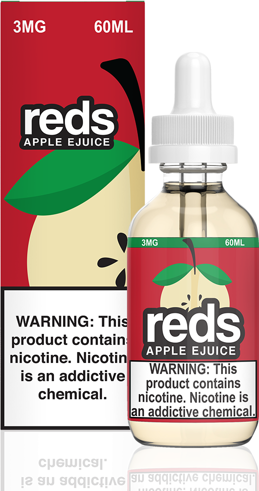 Reds Apple E Juice Product Warning PNG image