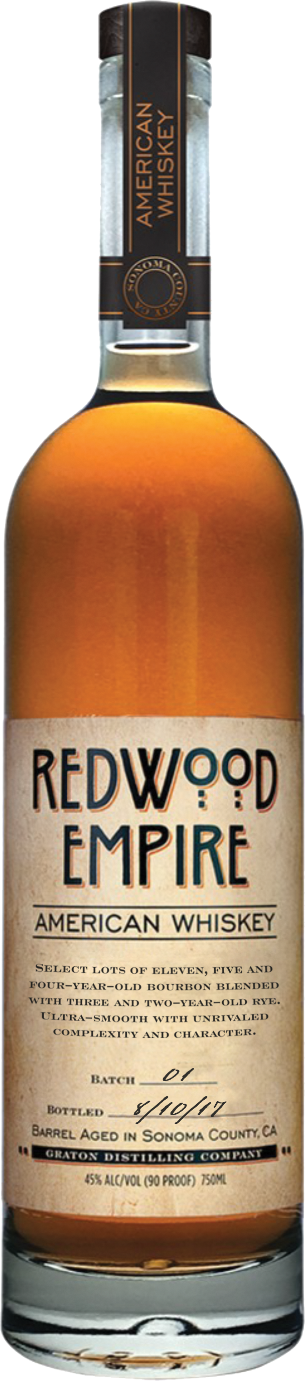 Redwood Empire American Whiskey Bottle PNG image