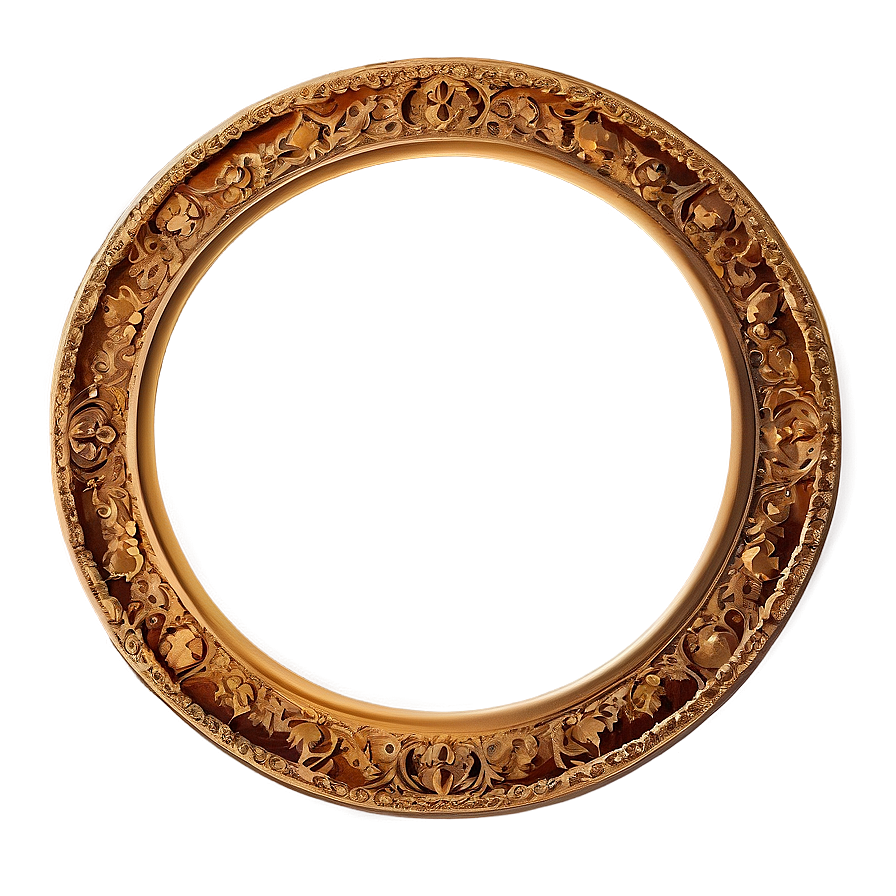 Refined Gold Circle Frame Png Ash64 PNG image